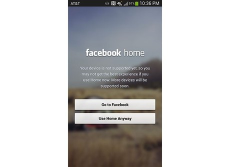 Facebook Home chính thức hỗ trợ cho HTC One, Galaxy S4 vẫn cần chờ thêm