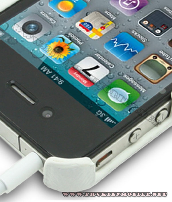 Ốp lưng  iPhone 4 Melkco Leather Snap Cover màu trắng 4