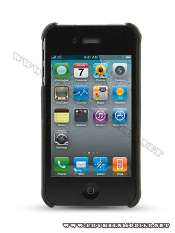 Ốp lưng  iPhone 4 Melkco Leather Snap Cover màu đen 1