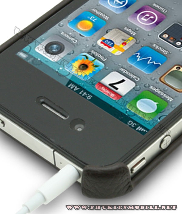 Ốp lưng  iPhone 4 Melkco Leather Snap Cover màu đen 5