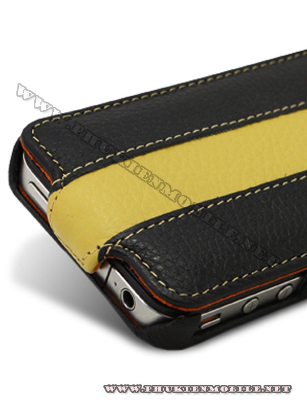 Bao da iPhone 4 Melkco Leather Case - Jacka Type (Đen/Vàng LC) 6