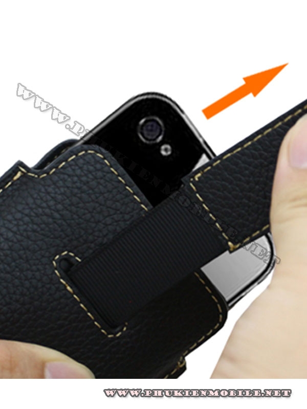 Bao cầm tay iPhone 4 Melkco Leather Case - Oto Holder Type màu đen 4