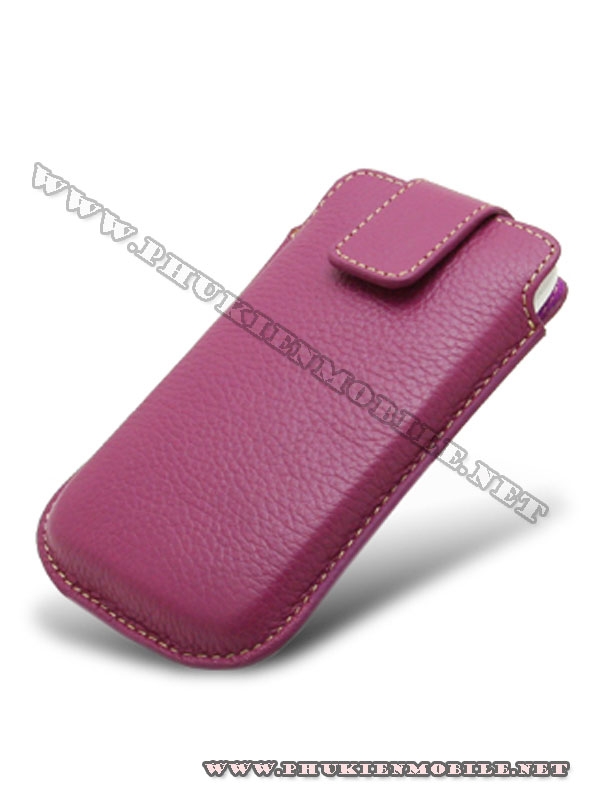 Bao cầm tay iPhone 4 Melkco Leather Case - Oto Holder Type màu tím 1