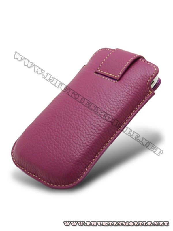 Bao cầm tay iPhone 4 Melkco Leather Case - Oto Holder Type màu tím 2