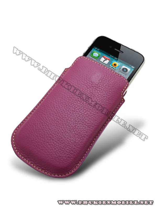 Bao cầm tay iPhone 4 Melkco Leather Case - Oto Holder Type màu tím 3