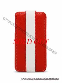 Phu kien iPhone - Bao da iPhone 4 Melkco Leather Case - Jacka Type (Đỏ/Trắng)